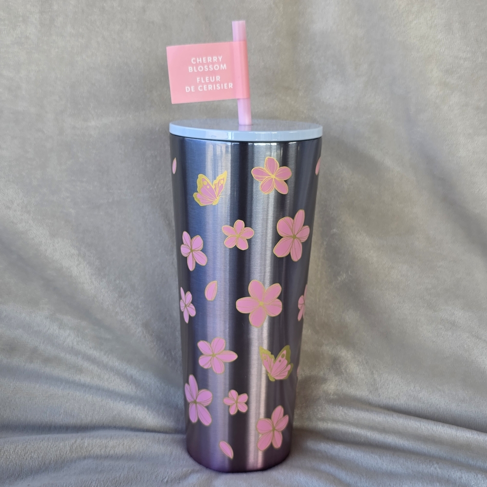 STARBUCKS Cherry Blossom Stainless Cup Tumbler (24oz) - Picture 2 of 9